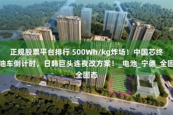 正规股票平台排行 500Wh/kg炸场！中国芯终结油车倒计时，日韩巨头连夜改方案！_电池_宁德_全固态