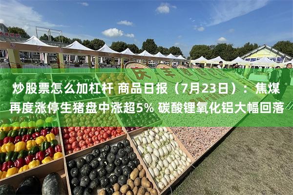 炒股票怎么加杠杆 商品日报（7月23日）：焦煤再度涨停生猪盘中涨超5% 碳酸锂氧化铝大幅回落