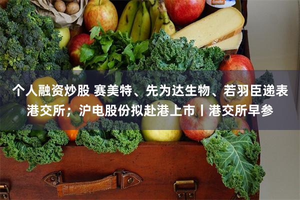个人融资炒股 赛美特、先为达生物、若羽臣递表港交所；沪电股份拟赴港上市丨港交所早参