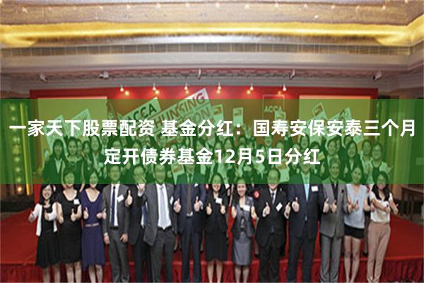 一家天下股票配资 基金分红:国寿安保安泰三个月定开债券基金12月5日分红