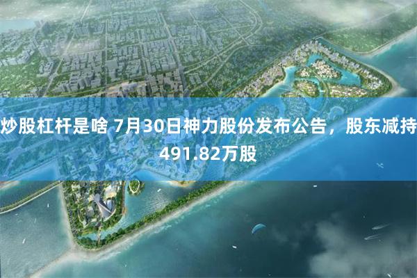 炒股杠杆是啥 7月30日神力股份发布公告，股东减持491.82万股