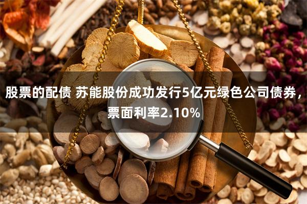股票的配债 苏能股份成功发行5亿元绿色公司债券，票面利率2.10%