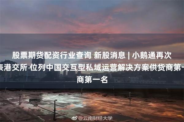 股票期货配资行业查询 新股消息 | 小鹅通再次递表港交所 位列中国交互型私域运营解决方案供货商第一名