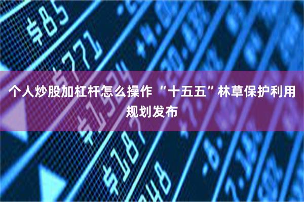 个人炒股加杠杆怎么操作 “十五五”林草保护利用规划发布