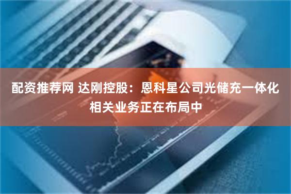 配资推荐网 达刚控股:恩科星公司光储充一体化相关业务正在布局中