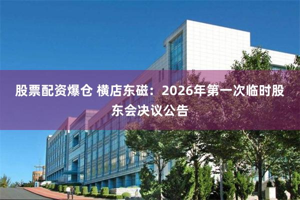 股票配资爆仓 横店东磁：2026年第一次临时股东会决议公告