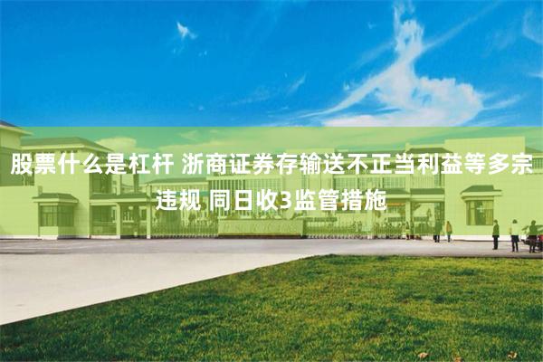 股票什么是杠杆 浙商证券存输送不正当利益等多宗违规 同日收3监管措施