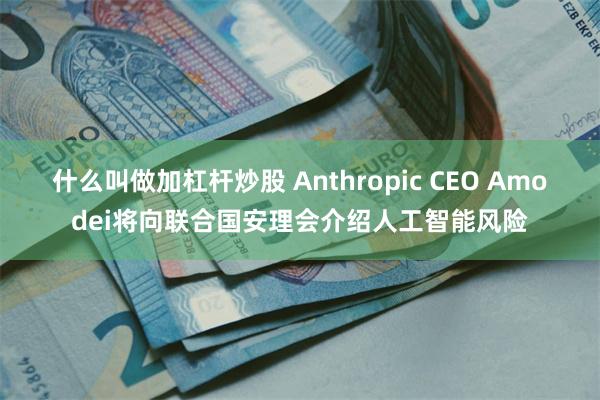 什么叫做加杠杆炒股 Anthropic CEO Amodei将向联合国安理会介绍人工智能风险