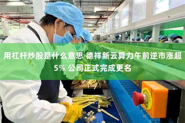 用杠杆炒股是什么意思 德祥新云算力午前逆市涨超5% 公司正式完成更名
